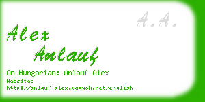 alex anlauf business card